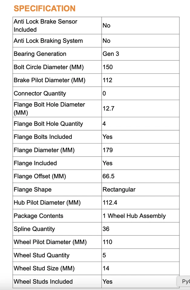 Par de conjunto de buje y cojinete de rueda delantera 4x4 para Toyota Sequoia/Tundra Foto 4 de 4