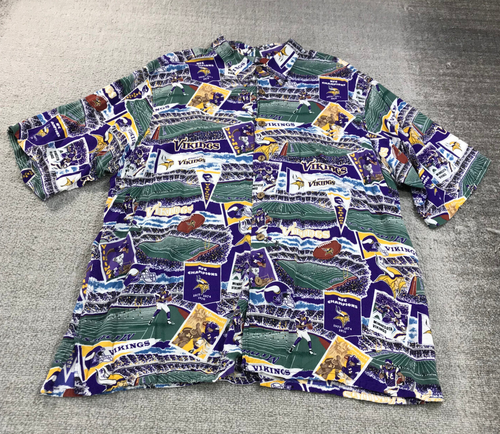 Minnesota Wikinger Shirt Herren 2XL XXL kurzärmelige Tasche schwarz lila