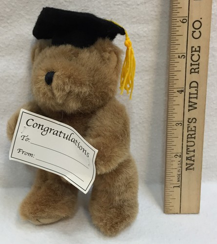 Plush Graduation Bear or Puppy Dog Cap & Diploma Stuffed Animal Gift To From Tag - Picture 11 of 12