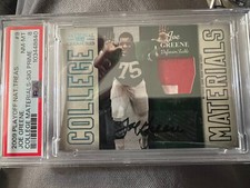 FOOTBALL CARD, JOE GREENE COLLEGE MATERIALS Auto 15/15 PSA DNA 8
