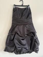David’s Bridal Short Black Bridesmaid Dress Women’s 10 Ruched