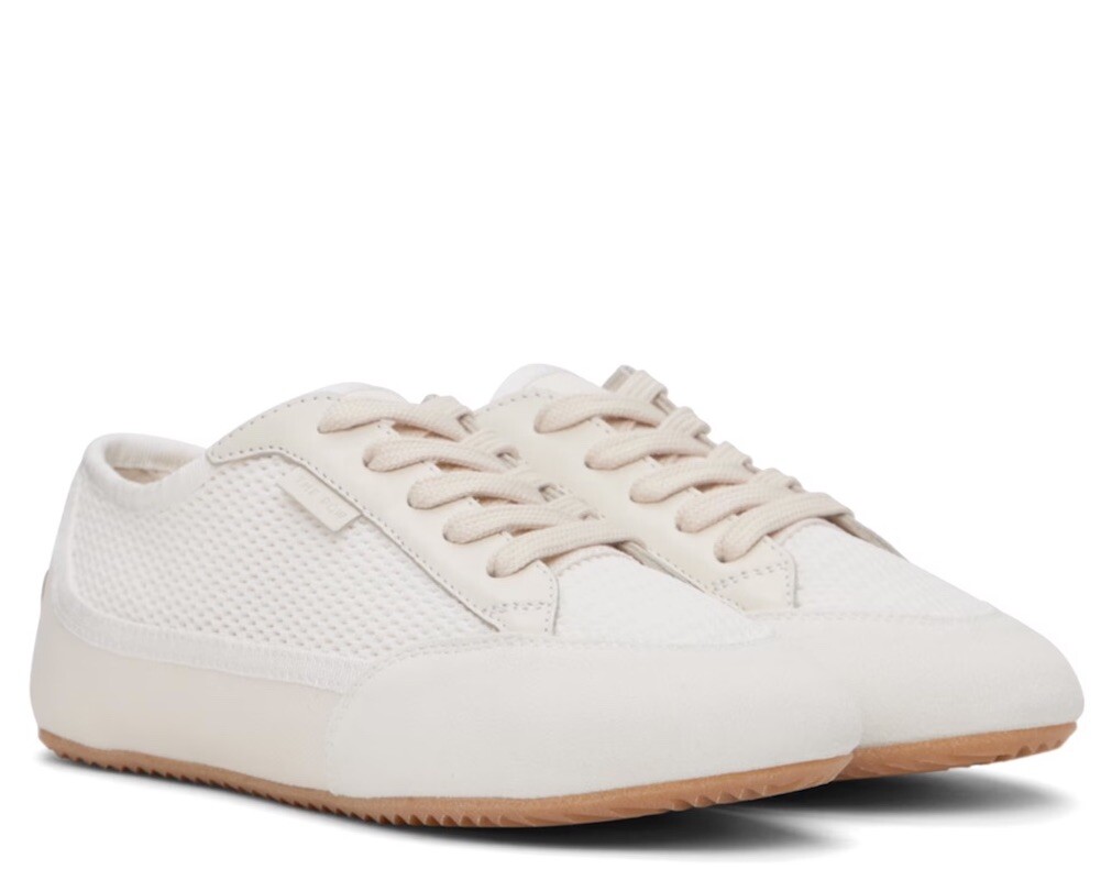 THE ROW Women's Bonnie Canvas & Suede Sneakers Ivory White