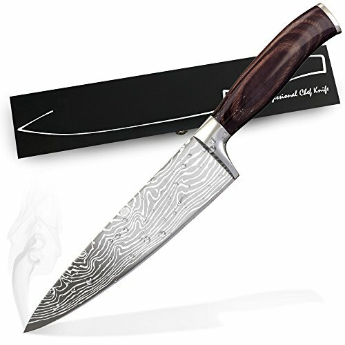Chef Knife - 8 inch Ultra-Sharp German Carbon Stainless Steel Blade With Wooden - Picture 1 of 2