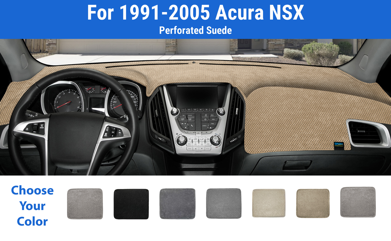 Dashboard Dash Mat Cover for 1991-2005 Acura NSX (Sedona Suede)