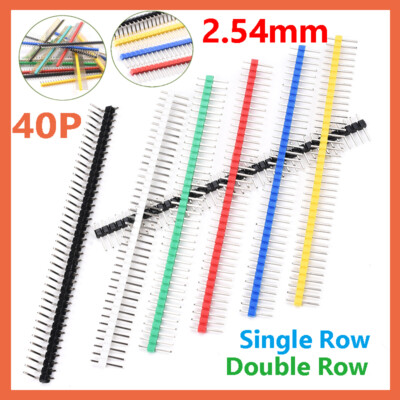 40-pin Header Pins 2.54mm Breakaway Male for Breadboard 1x40 Single/Double Row
