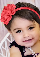 Cute Red Head Band, Fits BABIES  Newborn up to 1 Yr, Soft Stretch Comfortable