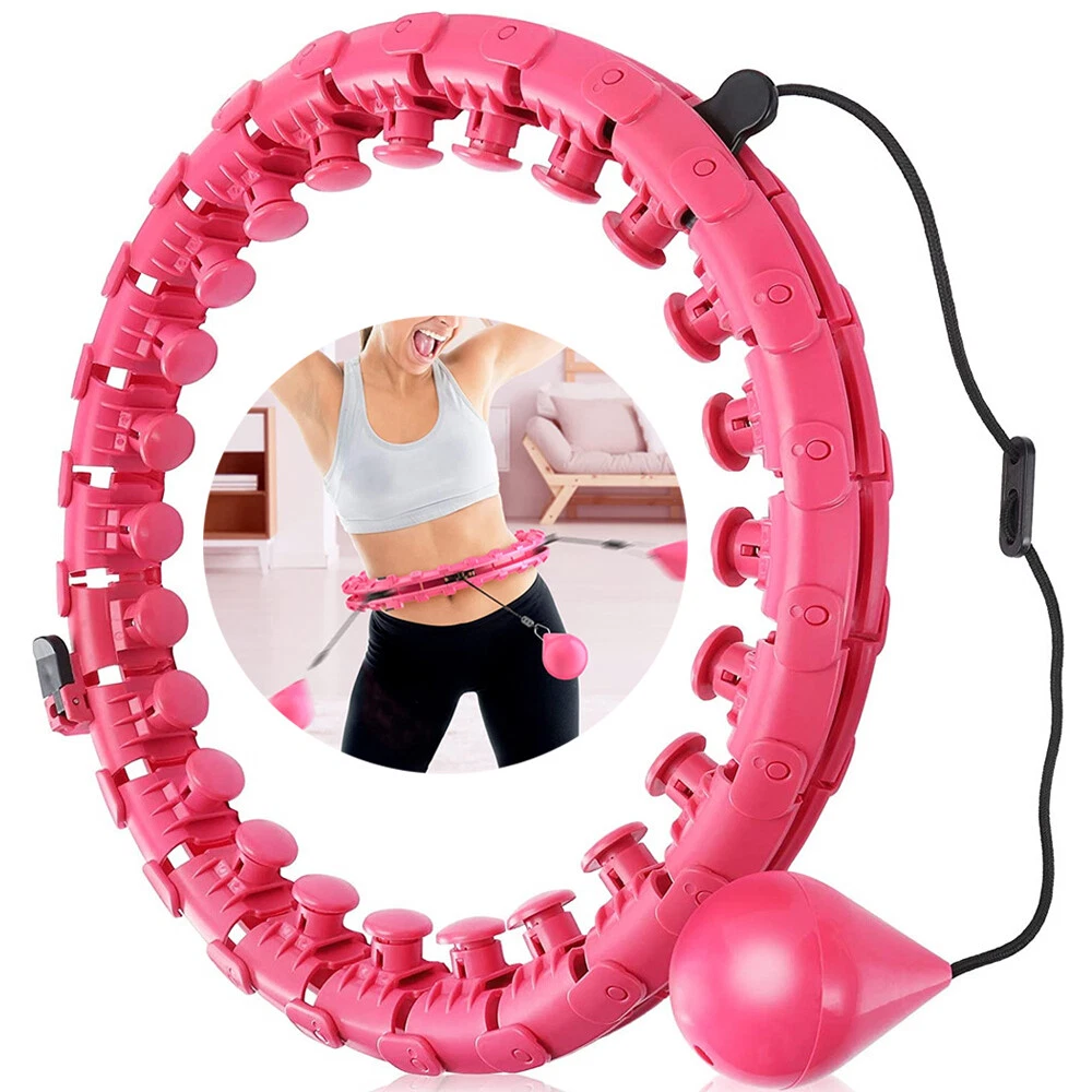 Smart Weighted Exercise Hula Circle Fitness for Adults Women Weight Loss 2  in 1 Adjustable Waist Abdomen Massage with 24 Detachable Knots Fitness  Equipment 