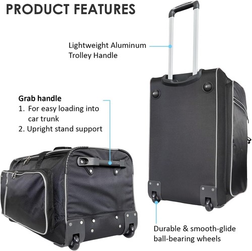 Travolution 24″ Rolling Dance Bag & Garment Rack – Wheeled Duffel With Rack - Picture 8 of 13