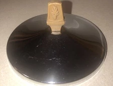 Kromex Sculptura 4.5” Chip-N-Dip Server “Lid Only” Walnut Trim Knob