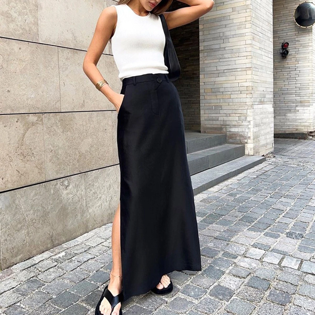 High waisted skirt clearance with shirt tucked in