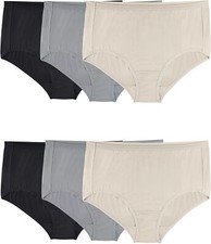 Fruit Of The Loom Womens Plus Size Fit For Me Microfiber Brief Panty 6 Pack