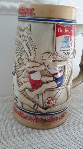 Vintage 1980 Budweiser Bier Stein 6,5" Höhe 1984 Los Angeles Olympische Spiele EUC - Bild 2 von 9