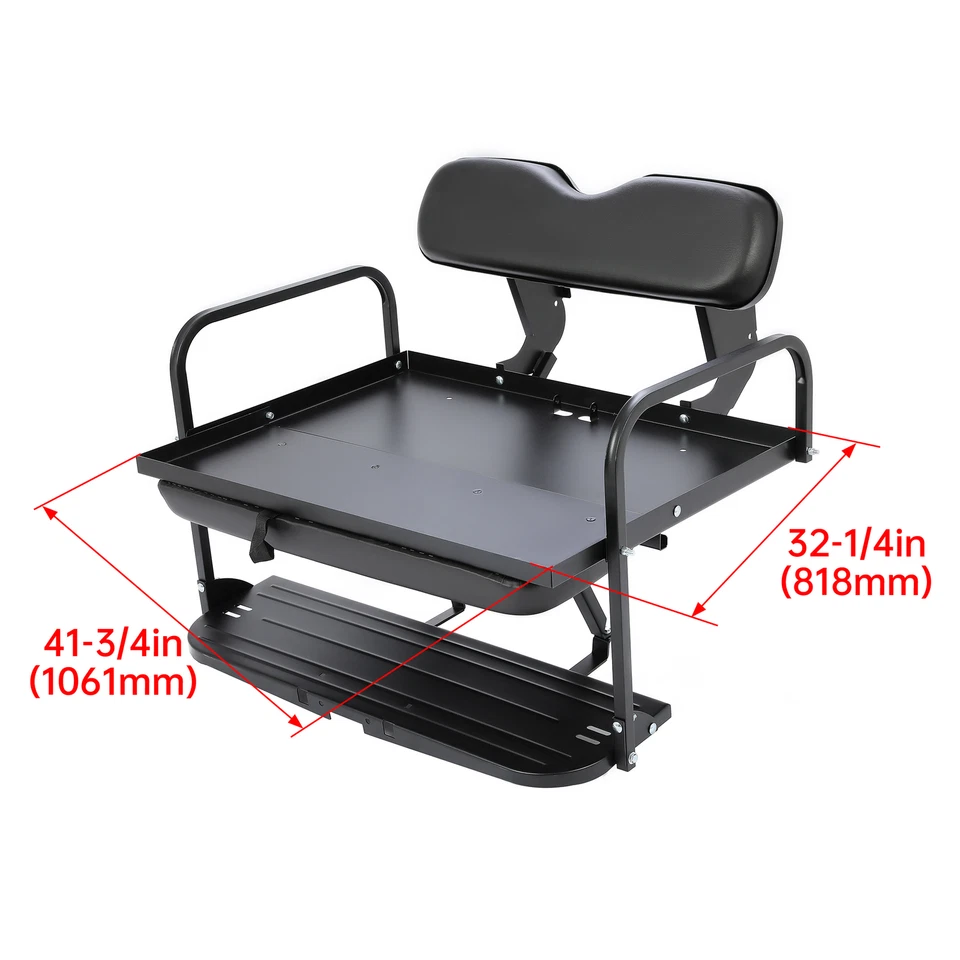 Kit de asiento trasero abatible asiento trasero para carro de golf Yamaha G14 G16 G19 G22 acero negro Foto 3 de 4
