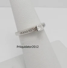 1/2CT Natural Diamond Princess Engagement Wedding Ring Bridal 14K White Gold