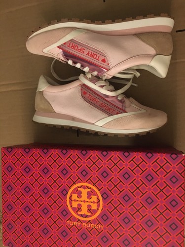 Womens Size 7 Tory Sport Banner Pink Trainer Shoes - Picture 3 of 7