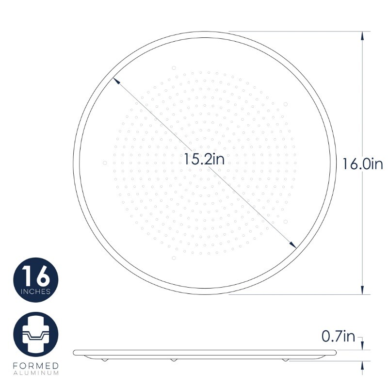 Nordic Ware Naturals 16" Aluminum Air Crisp Pizza Pan, Silver