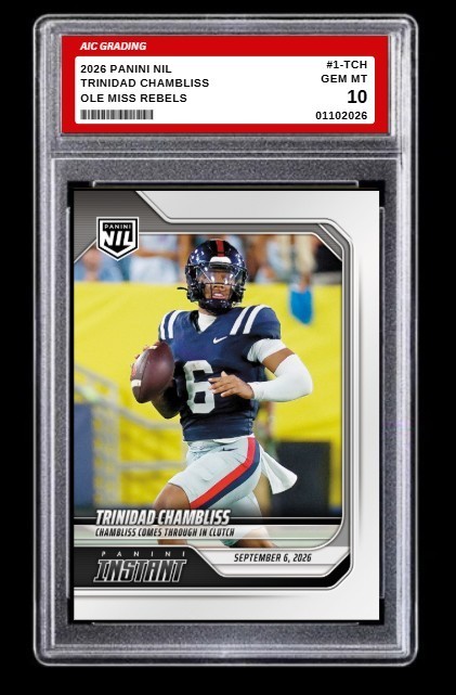 2026 Panini NIL Trinidad Chambliss Rookie Card #1-TCH Ole Miss Rebels Graded 10