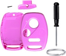 Replacement Key Fob Shell Case with 3 Buttons in Pink for Keyless Entry Remote