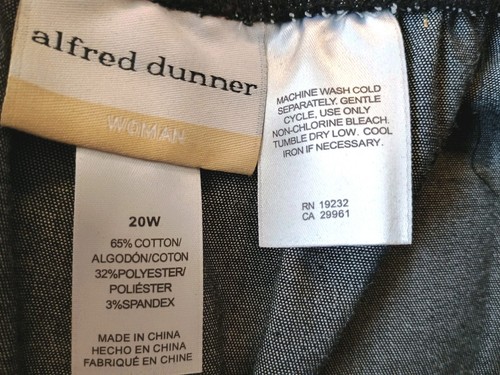 Alfred Dunner Pants Womens Plus 20W Black Pull On Wide Leg Elastic Waist NWT - Picture 4 of 7