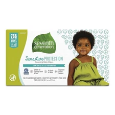 768 ct Seventh Generation Free & Clear Wipes Baby Sensitive Skin 12 x 64ct