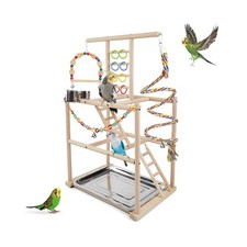 Bird Playground, Parrots Playstand for Small to Medium Birds, Perch Stand wit...