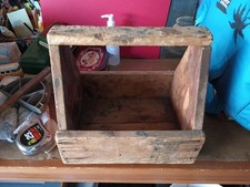 Vtg Wooden Shoe Shine Box, Magazine Or Tool Box 12"X12"X9"