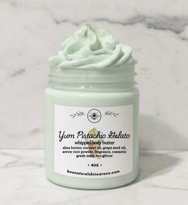 4oz Yum Pistachio Gelato Type Whipped Body Butter- Non Greasy
