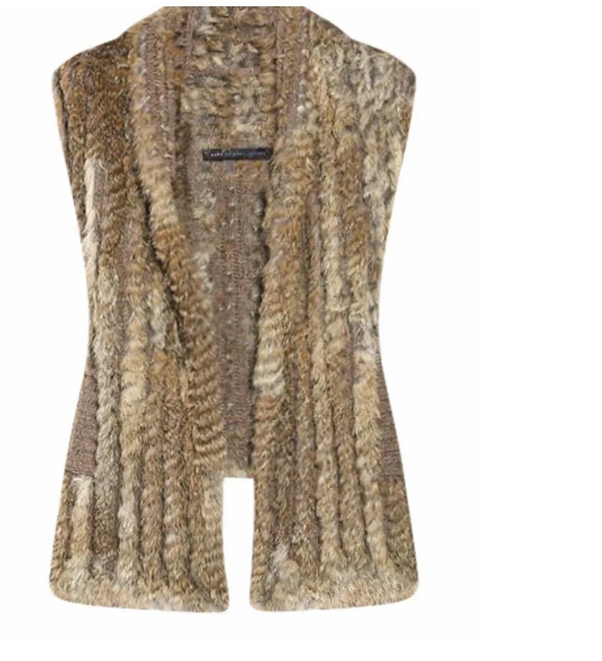 Chaleco de piel de conejo real Marc By Marc Jacobs marrón talla S ¡Se ve increíble! Foto 3 de 4