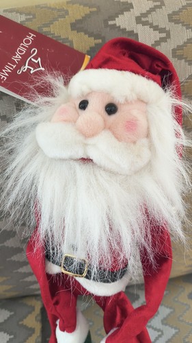 VTG GEMMY PLUSH HANGING SANTA SINGS JINGLE BELLS NEW With Tags 34" Long - Picture 2 of 4