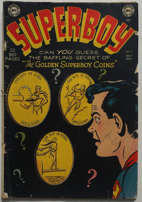 Superboy 15 Vintage Golden Age Comic Golden Coins of Super Boy 1951 Precode