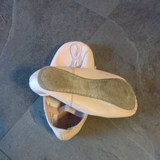 Danskin Kids Ballet Shoes Size 11 Leather Bottom Pink Dance Class USED