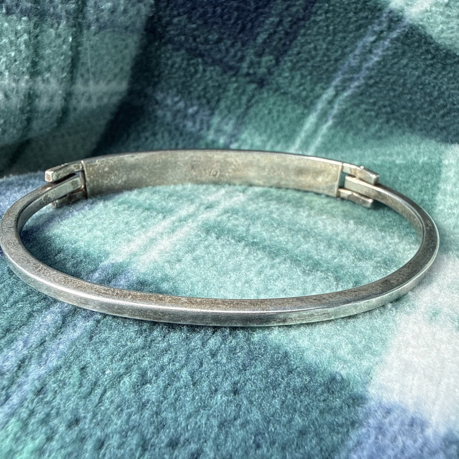 Mexico 925 Solid Silver hinged bangle bracelet-gr… - image 4