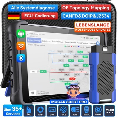 2026 MUCAR 892BT PRO OBD2 Diagnosegerät Alle System Scanner OE Topologie Mapping