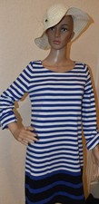 Jones New York Sport Cotton Blue and White Striped Knee-length Dress NWT US S