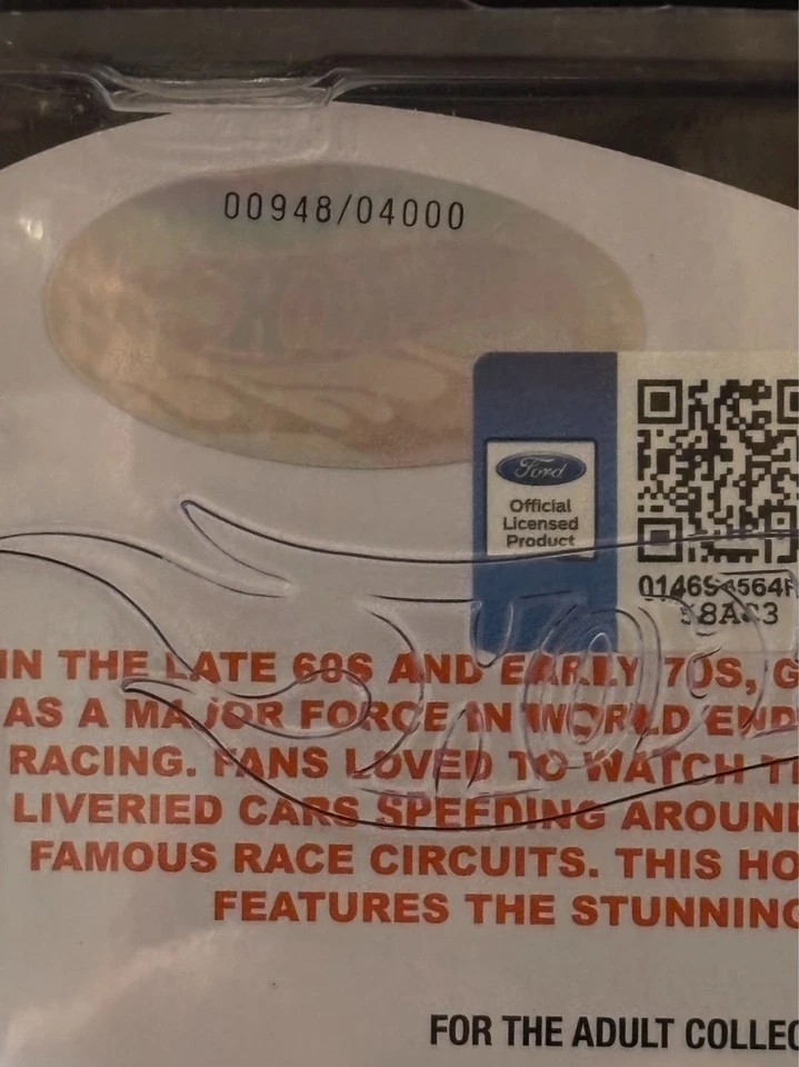 Hot Wheels Gulf Ford GT40 2013 Collectors Red Line Club HWC/RLC 00948/04000 MOMC Foto 3 de 4