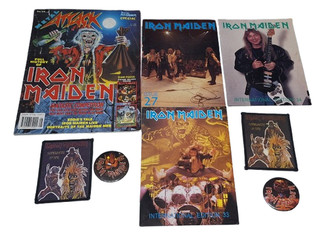 Iron Maiden Job Lot Ephemera Magazine Fanzines Patches Badges