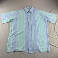 Vintage Arrow Sport Single Needle Tailoring Shirt Mens L Striped Made in USA 80s