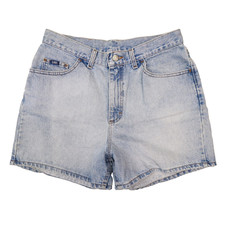 Vintage 90s Lee Light Wash Blue Jean Denim High Rise Mom Shorts Women's size 16P