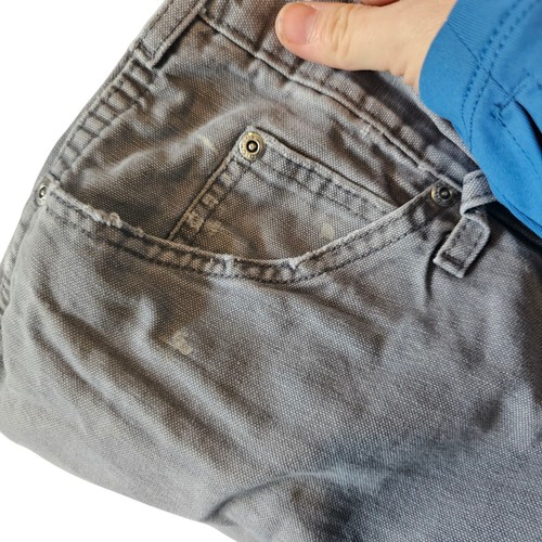 Thrashed Cutoff Dickies Shorts Gray Frayed Paint Splatters Sz 34 Measures 35 - Picture 7 of 12