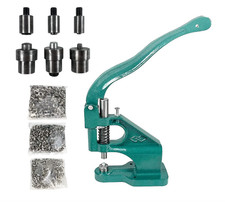 Hand Press Heavy Duty Eyelet Grommet Machine Punch Tool Kit with 3 Dies and 1500