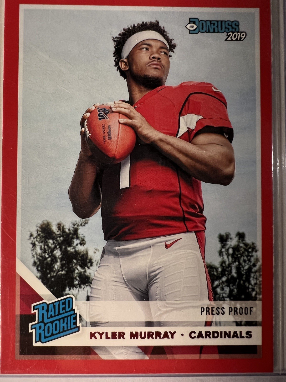 2019 Panini Donruss Rated Rookie Press Proof Red Kyler Murray RC #302
