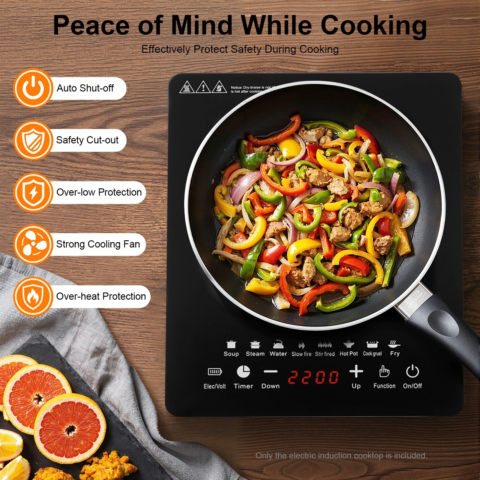 750w Portable Kitchen Countertop Induction Cooktop Burner Electric Hot Stove