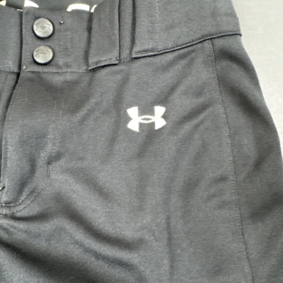 Pantalones de béisbol Under Armour negros juveniles con bolsillos talla YSM (26x17) Foto 3 de 4