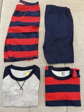 Childrens Place Boys Place 4 Pc Pajamas 16 Blue Red Gray SS Shorts NEW