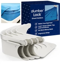 The Original USA Patents Pending Zlumber Lock Sheet Holders Universal, White