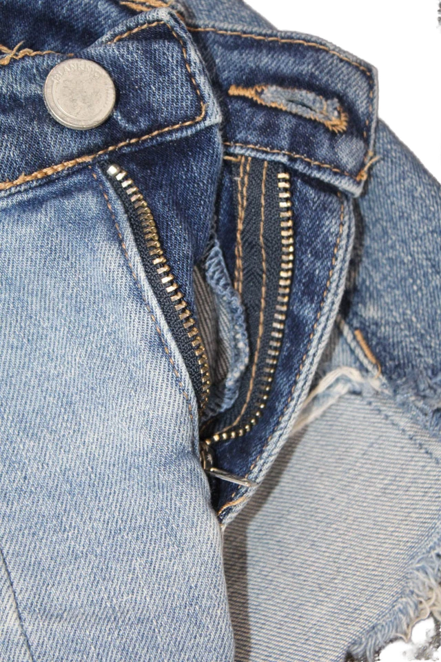 Pantalones Cortos Blank NYC Unisex Azul Años 90 Mezcla de Algodón Botón Talla 28 Foto 4 de 4