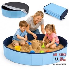 39" Large Sandbox with Lid for Kids - Outdoor  Indoor - Portable