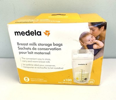Medela Breast Milk Storage Bags 6oz 100 Count BPA Free Unopened box 