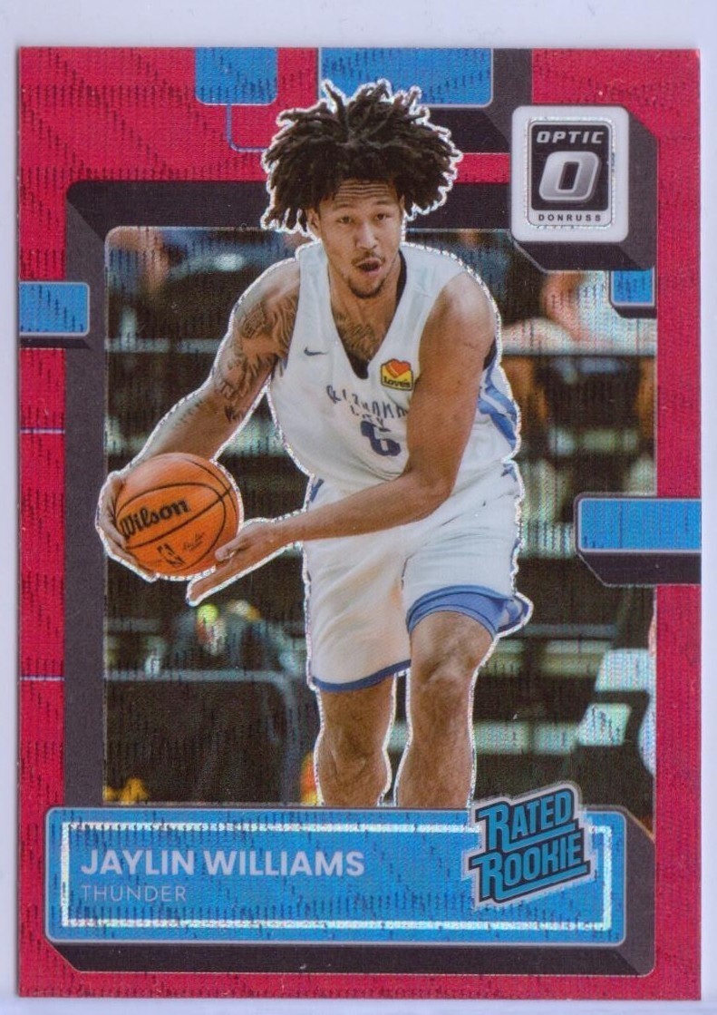 2022-23 Donruss Optic Red Wave Prizm #246 Jaylin Williams RC - OKC Thunder
