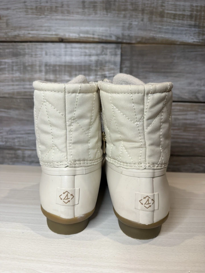 Botas de pato acolchadas beige Sperry STS84370 para mujer 10 con cordones al tobillo forro de pato usadas en excelente estado Foto 3 de 4